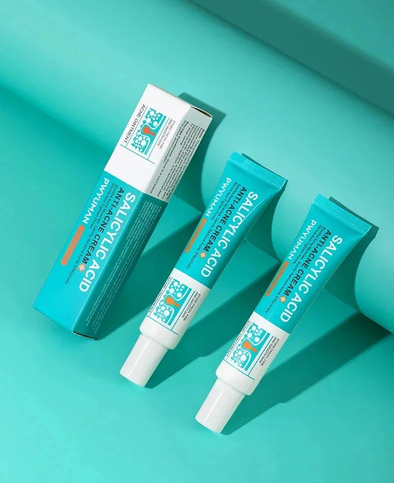 Crème Anti-Acné à l'Acide Salicylique Réparation Anti-Acné Rougeurs Boutons Nettoyage Profond des Pores Contrôle du Sébum Hydratation Soin de la Peau
